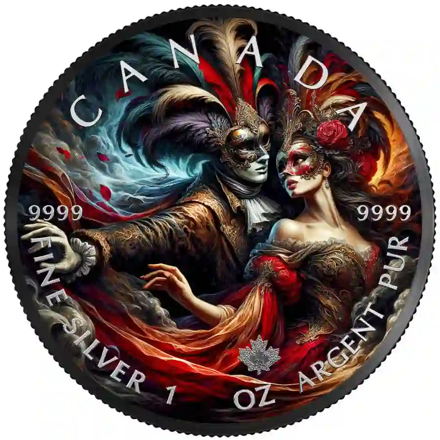 Carnival-2024_reverse 2024 Carnival Maple Leaf Color Ruthenium Silver Coin