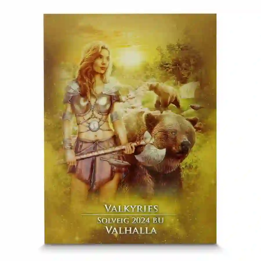 2024-valkyries-solveig-valhalla-1-oz-silver-bu_blisterpack_awers 2024 Germania Mint Valkyries Solveig Valhalla Silver Round