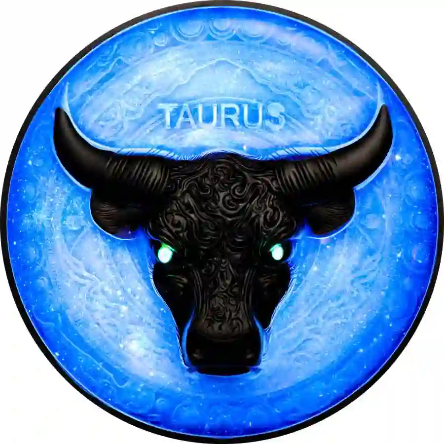 Obverse-Taurus-Niue(UV-version) 2024 Niue Taurus 5 oz UV Color High Relief Antique Finish Silver Coin