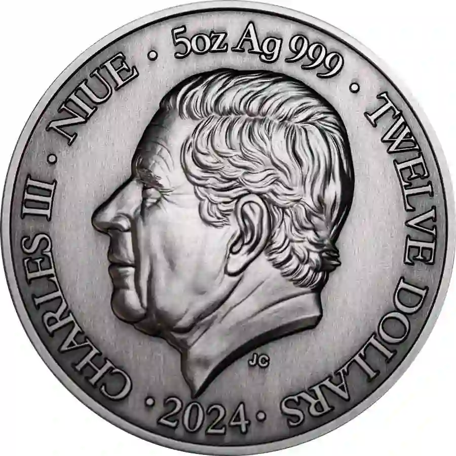 Reverse-Aries-Niue 2024 Niue Aries UV Color High Relief Antique Finish Silver Coin