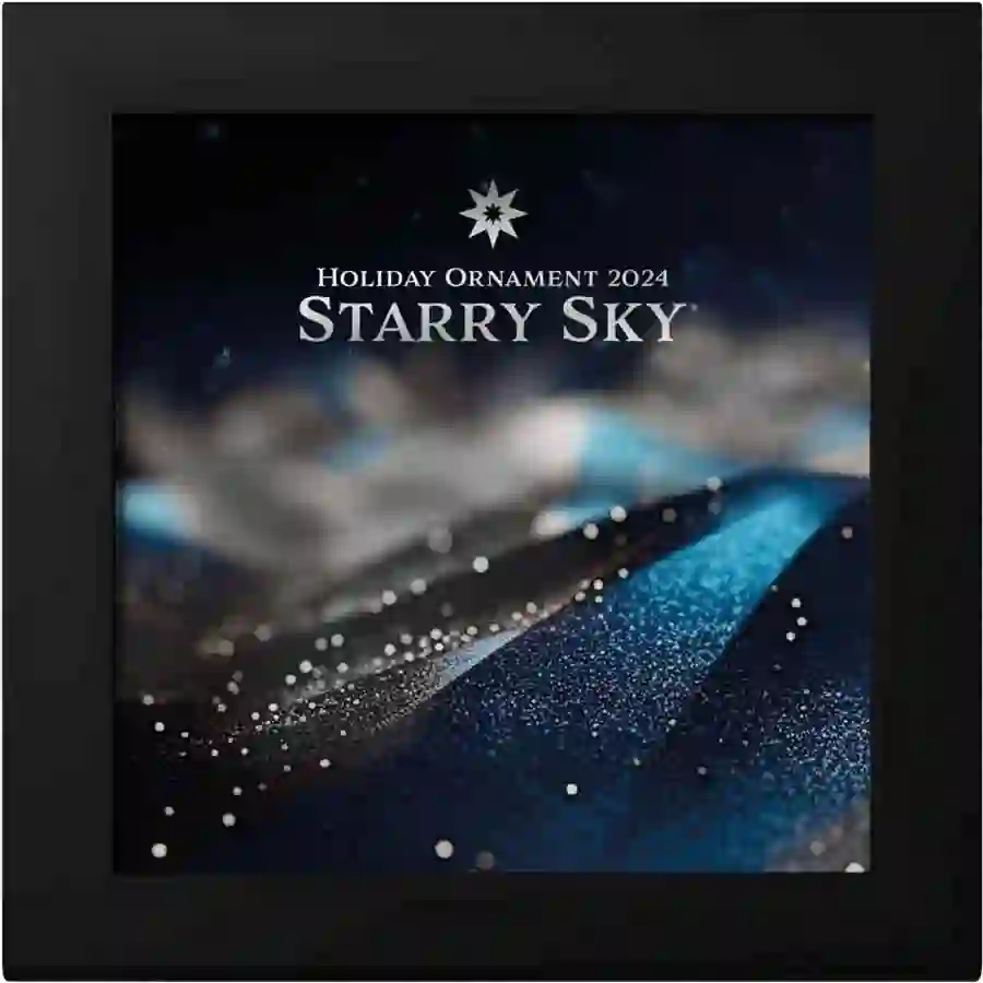 30679-Holiday-Ornament-Starry-Sky-Silver_x 2024 Cook Islands 1 Ounce Starry Sky Ornament Silk Finish Silver Coin