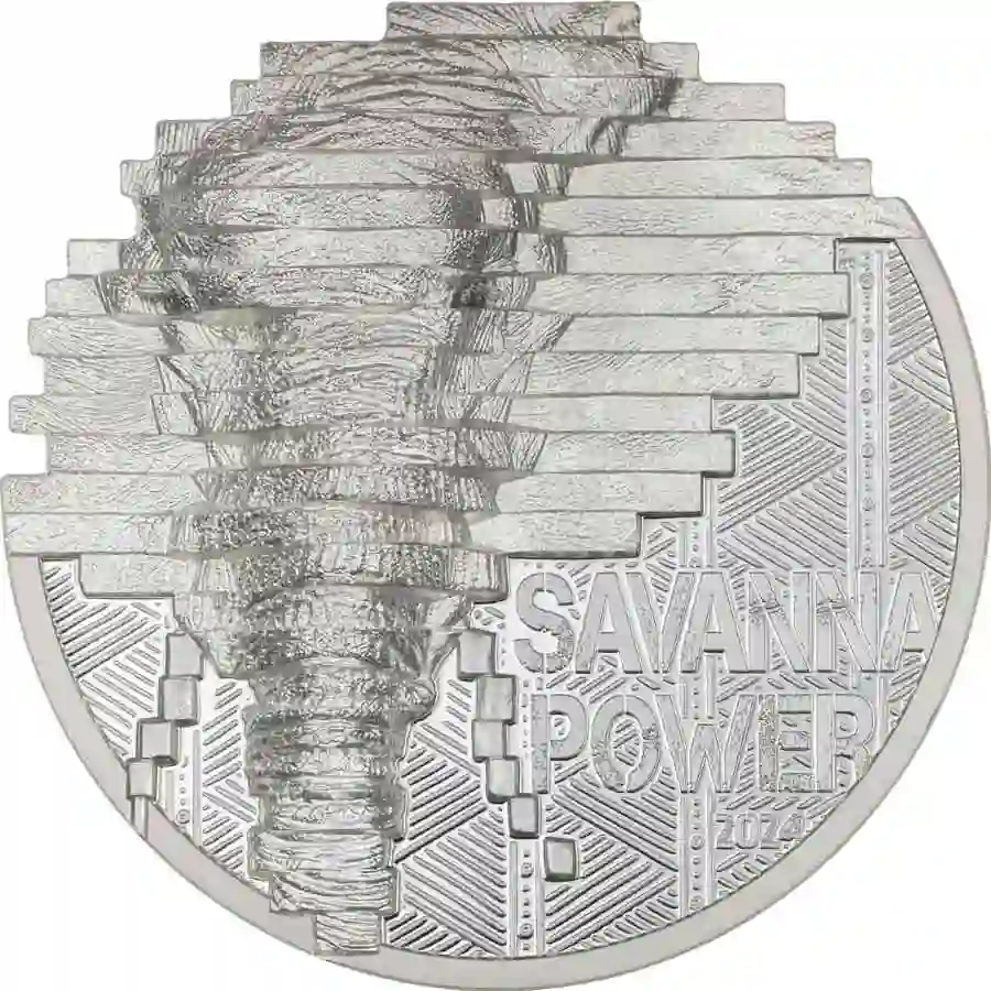 30749---Reconstruction---Elephant_r 2024 Cook Islands 2 Ounce Reconstruction Elephant Ultra High Relief Silver Proof Coin