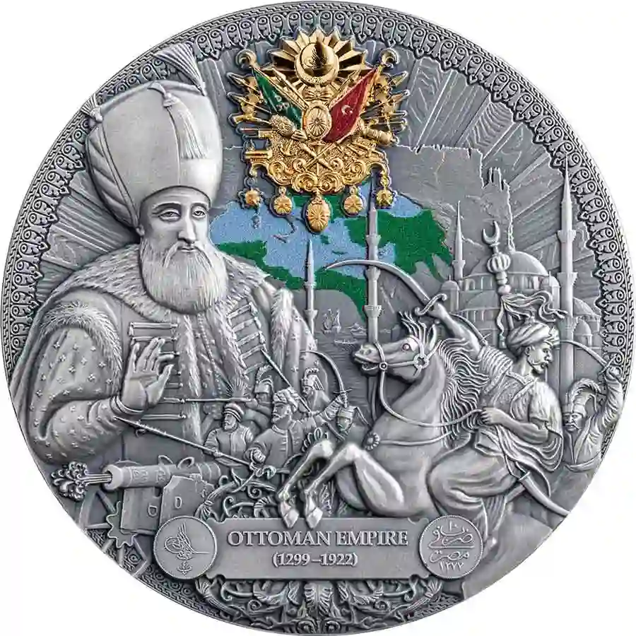 LGE_Ottoman-Empire_rev_1000x1000 2024 Cameroon 2 Ounce Ottoman Empire 24K Gilded High Relief Silver Coin