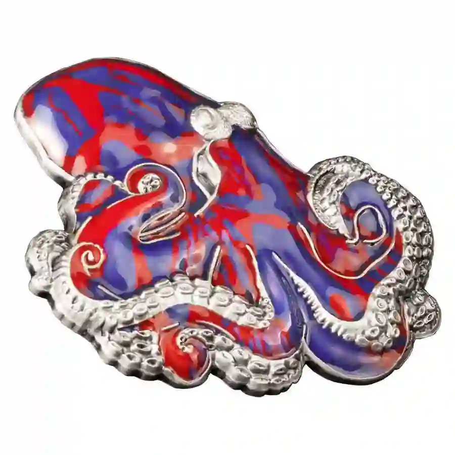 octopus-rev-warm 2024 Octopus Thermochromatic Enamel Silver Coin