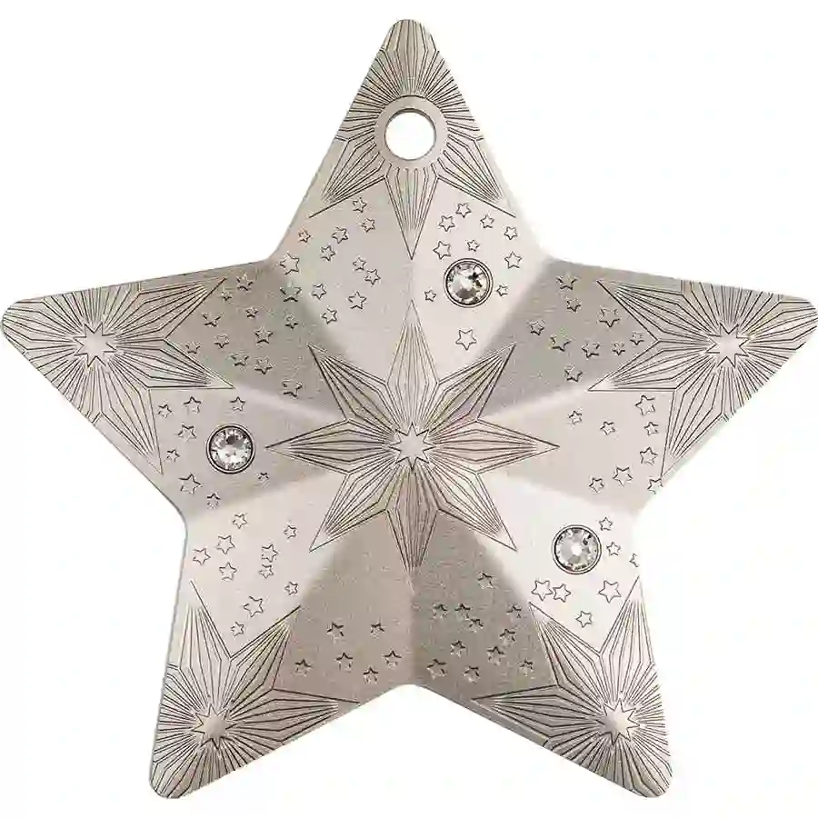 star-silver-rev 2024 Cook Islands 1 oz Starry Sky Ornament Silk Finish Silver Coin