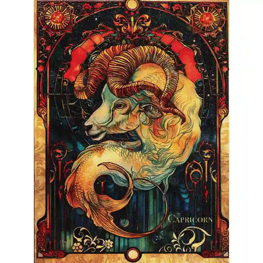 Capricorn 2025 Cameroon 1/2 Ounce Zodiac Series Capricorn Colored BU Silver Coin