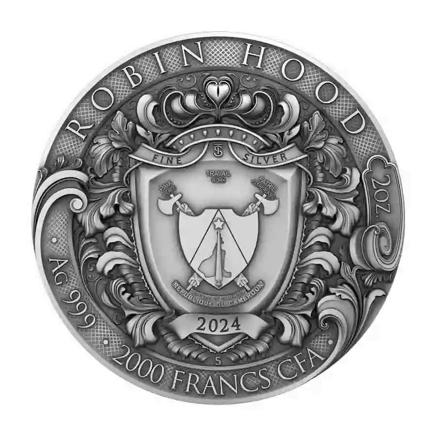 Robin_Hood_2 2024 Niue Robin Hood High Relief 24K Gilded Antique Finish Silver Coin