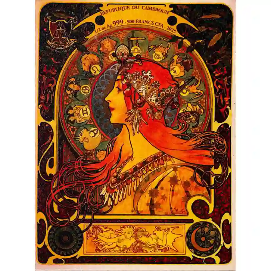 Zodiac-Series-Obverse 2025 Zodiac Series Leo Colored BU Silver Coin