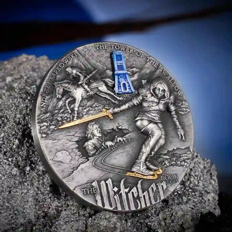 mood The Witcher Tower of the Swallow High Relief Gilded Silver Coin