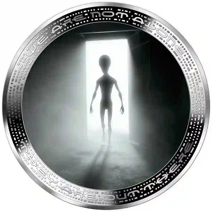 CM2514-rev 2025 Cameroon 1 Ounce Alien & UFO Dooropening Colored Silver Coin