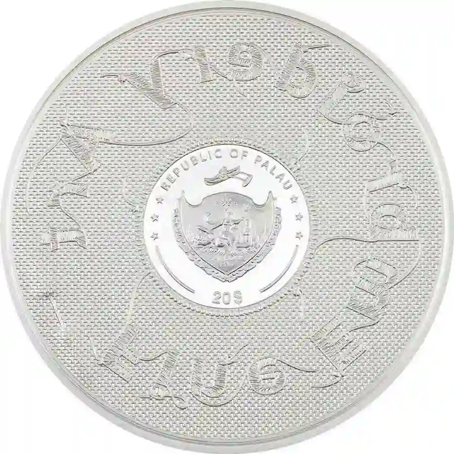 2 2024 Palau 3 oz Starry Night Fine Embroidery Art Color Silver Coin