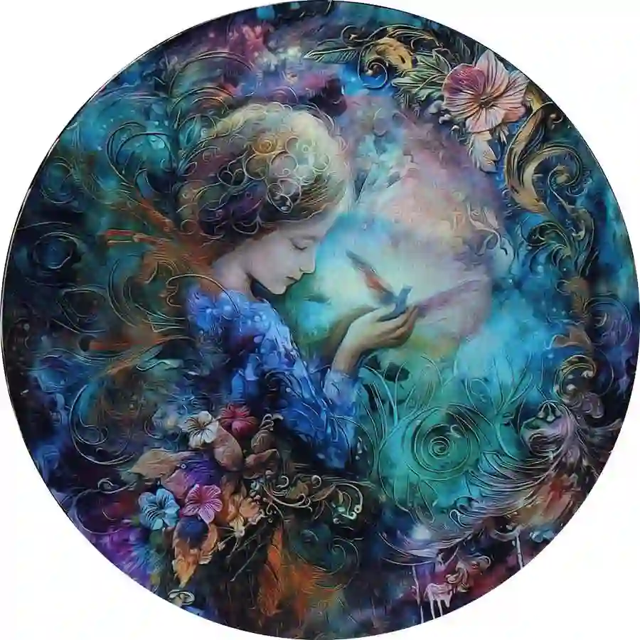 rev 2025 Cameroon 1 Ounce Fairy in Fairyland Colored Silver Coin