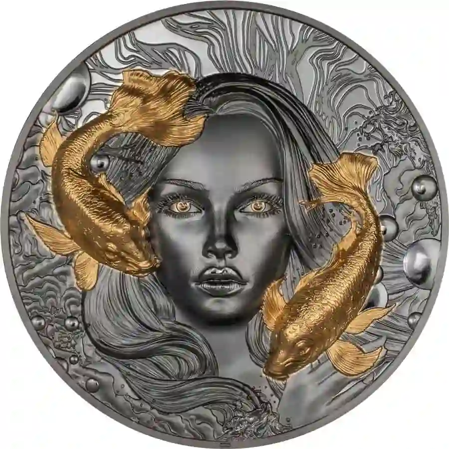 30811_Goddess-of-Water_r 2024 Palau 2 Ounce Goddess of Water High Relief Black Proof Silver Coin