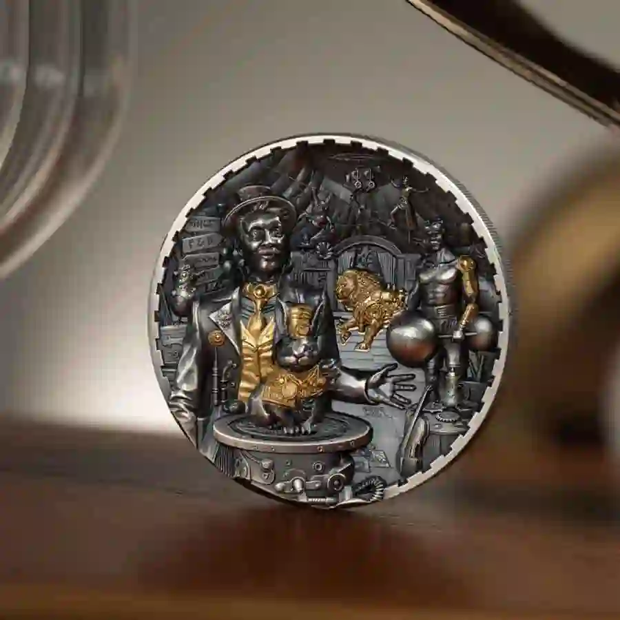 30817_Steampunk---Carnival_s1 Steampunk Carnival High Relief Silver Coin