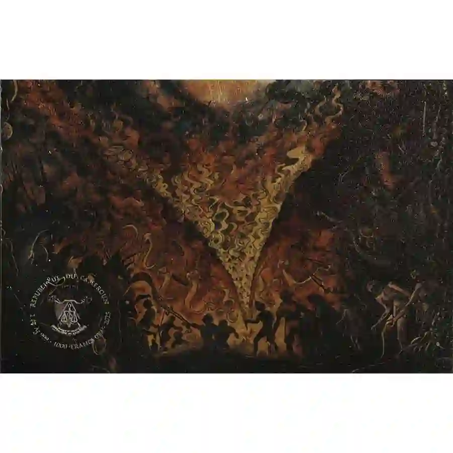 abyss-obv 2025 Cameroon 1 oz The Abyss of Hell Colored Silver Coin