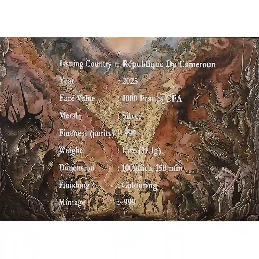 box-back The Abyss of Hell Colored Silver Coin