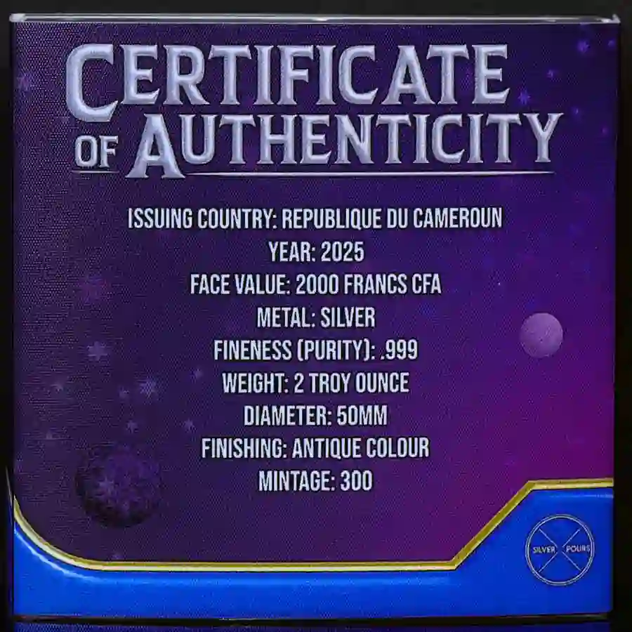 box-back Captain Kane Astrals of War Colored Silver Coin