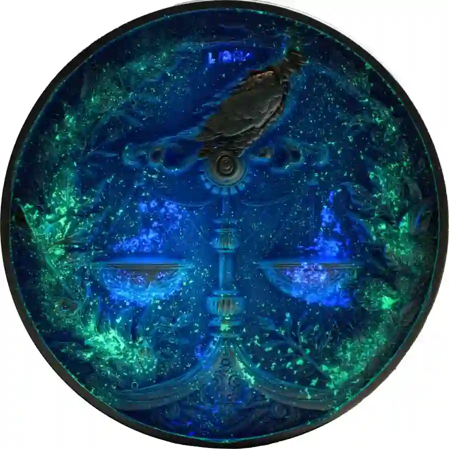 libra-reverse-uv 2024 Libra UV Color High Relief Antique Finish Silver Coin