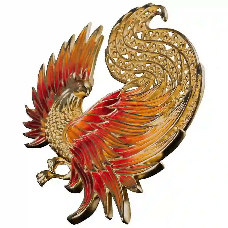 phoenix-iso 2025 Phoenix Filigree Colored Shaped Silver Coin