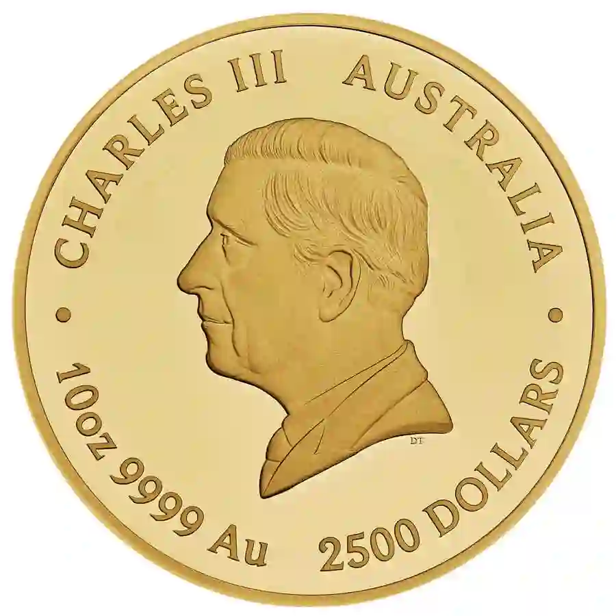 turtle-obv 2024 Australia 10 oz Jewelled Turtle Pave Diamond Gold Proof Coin