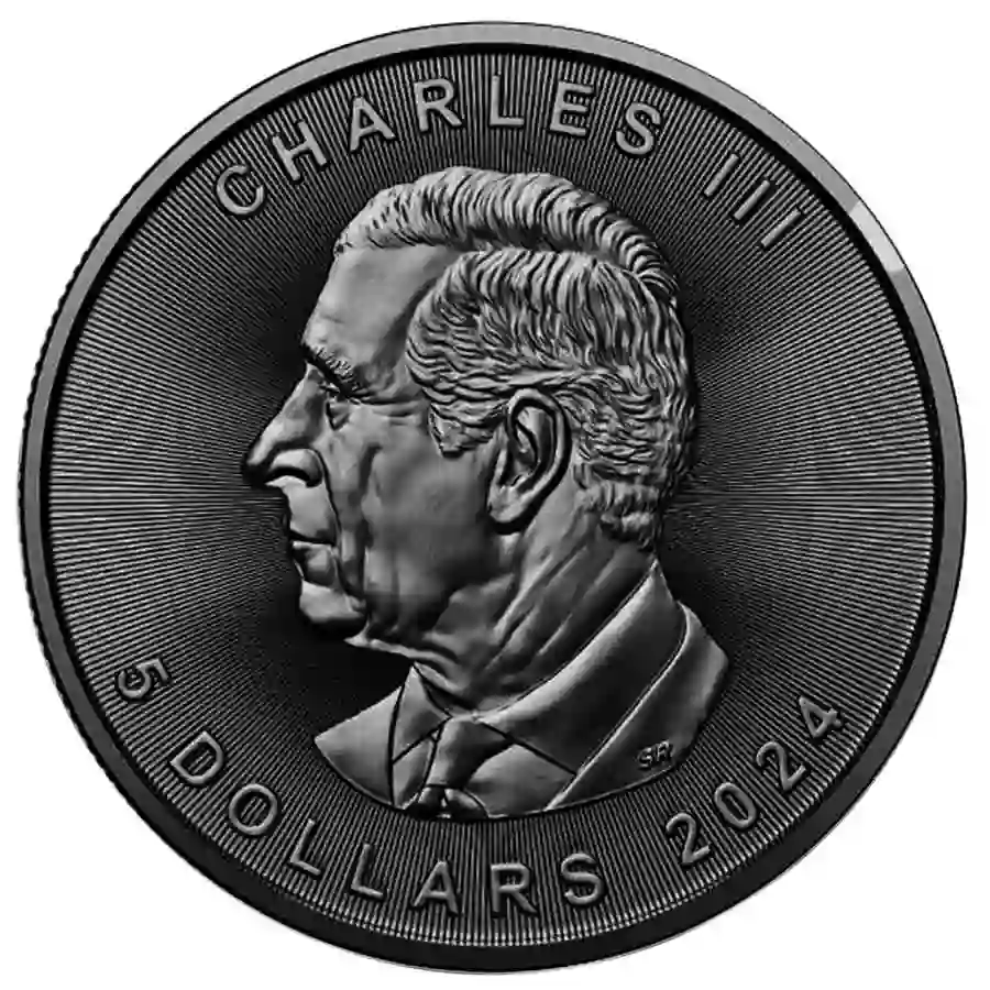 Night_Rider_002 2024 Canada 1 oz Night Rider Maple Leaf Color Ruthenium Silver Coin