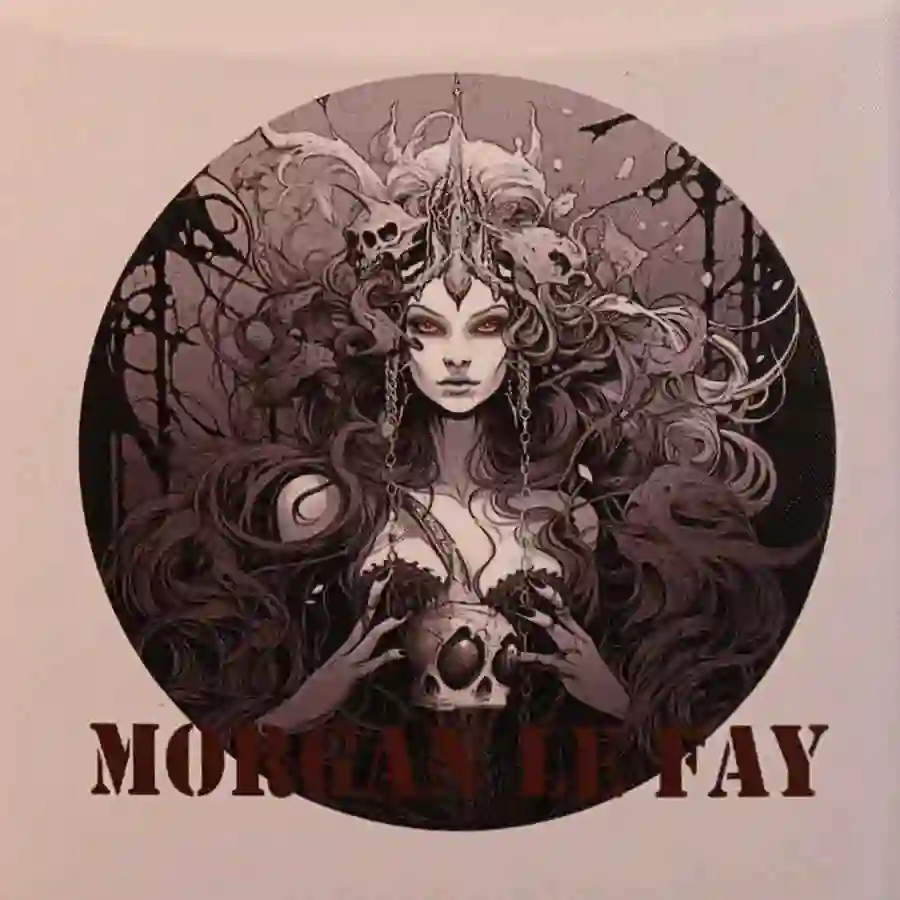 box Morgan Le Fay High Relief Color Antiqued Silver Coin