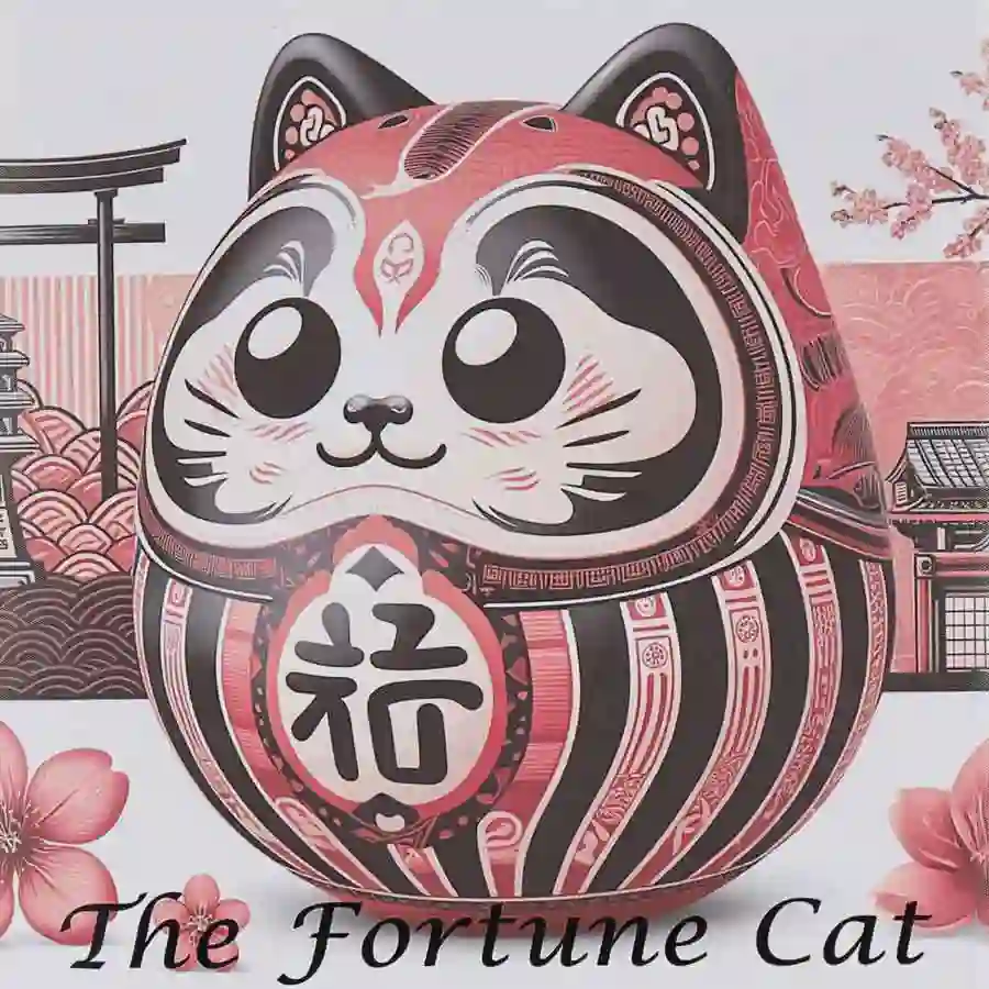 box 2025 Cameroon Lucky Daruma Fortune Cat Colored Silver Coin