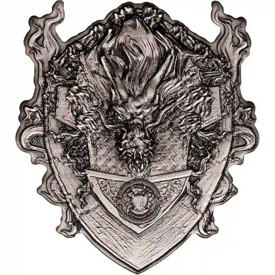 obv 2025 Cameroon 2 Ounce Eternal Dragon High Relief 24K Gilded Silver Coin