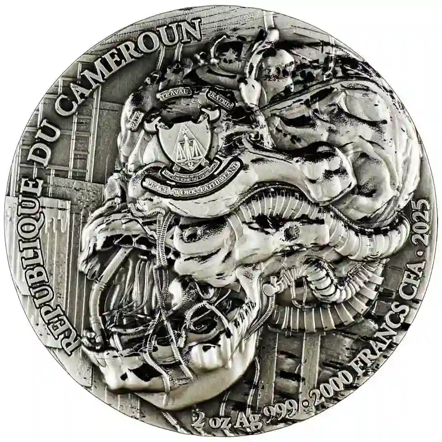 obv 2025 Cameroon 2 oz Ethereal Exchange UV Color High Relief Silver Coin