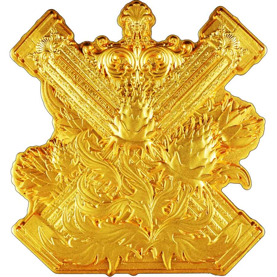 obv-gilded 2025 Cameroon 2 oz St. Andrew 12 Apostles 24K Gilded Silver Coin