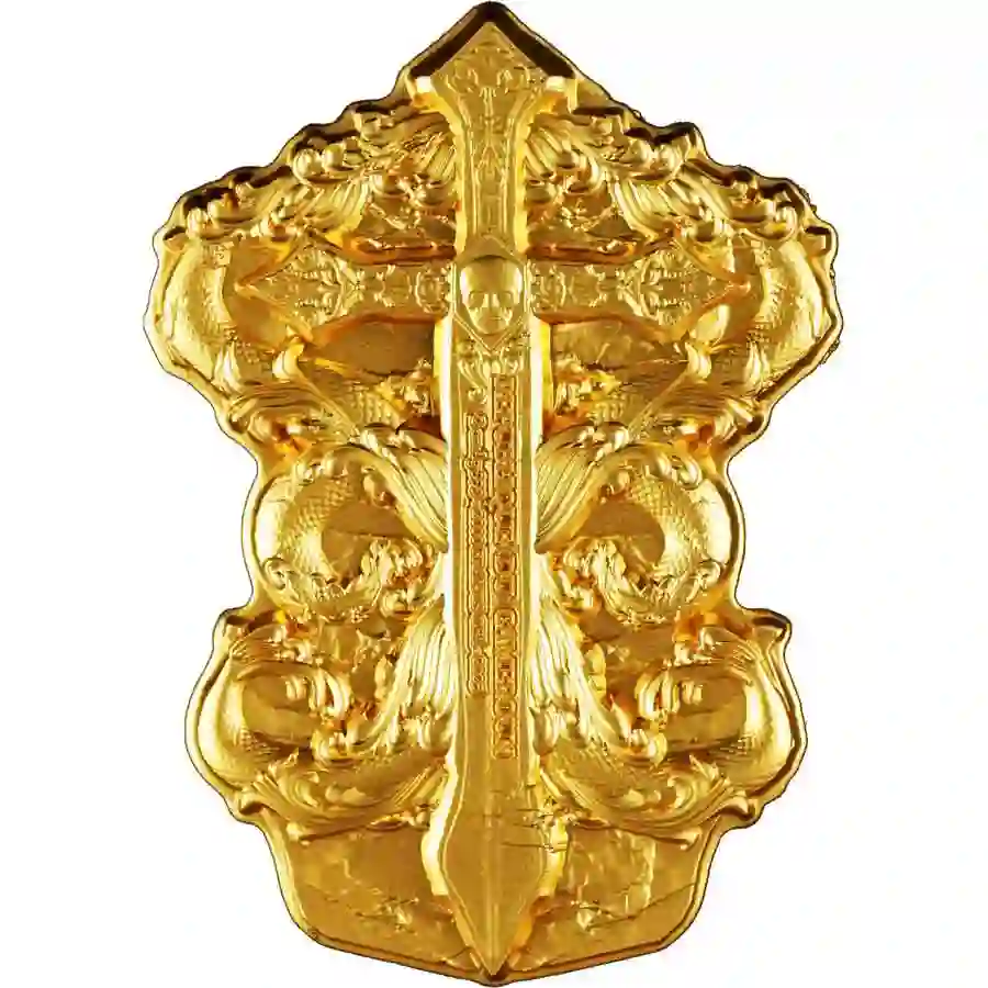 obv-gilded 2025 Cameroon 2 oz St. Simon 12 Apostles 24K Gilded Silver Coin