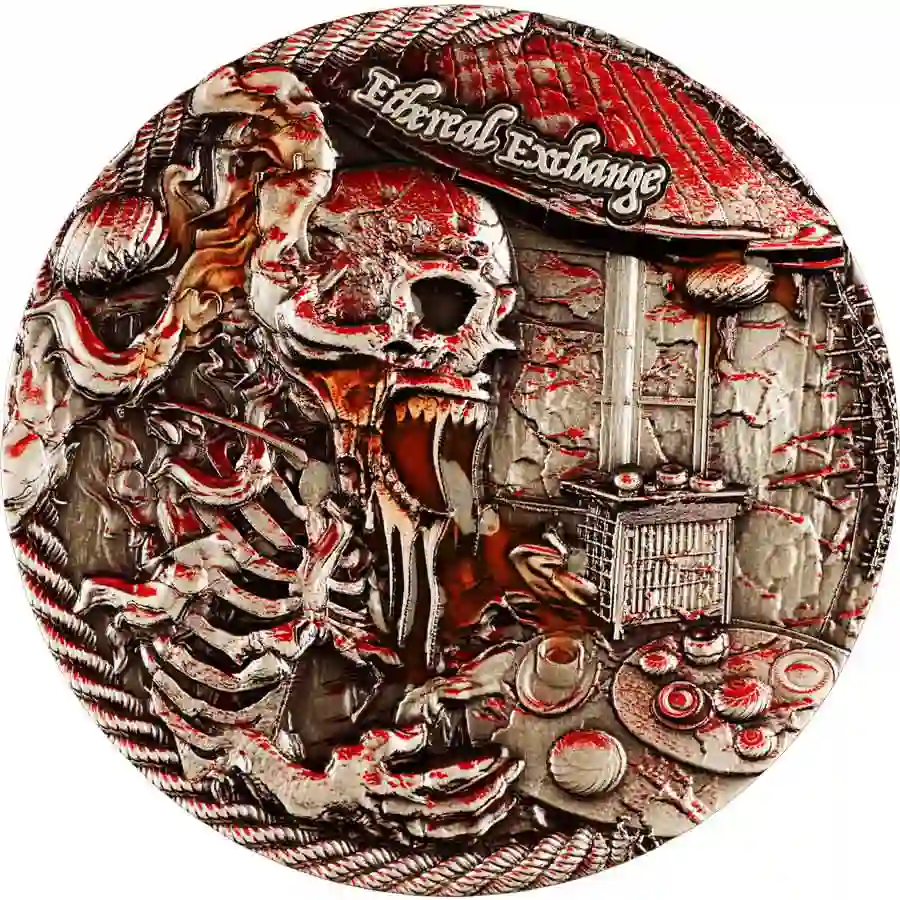 rev 2025 Cameroon 2 Ounce Ethereal Exchange UV Color High Relief Silver Coin