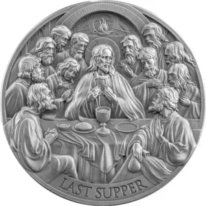 2025 Cameroon 2 oz Last Supper HR Antique Finish Silver Coin