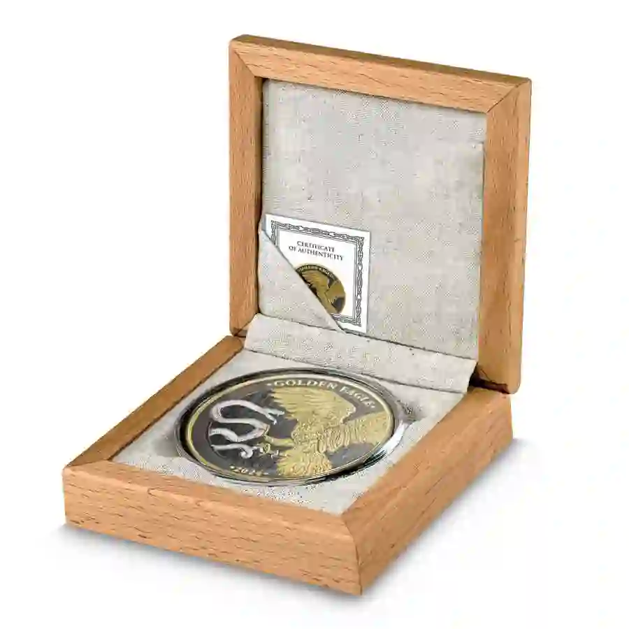 1-kg-set 2024 Golden Eagle 1 kg 24K & Black Ruthenium HR Silver Coin