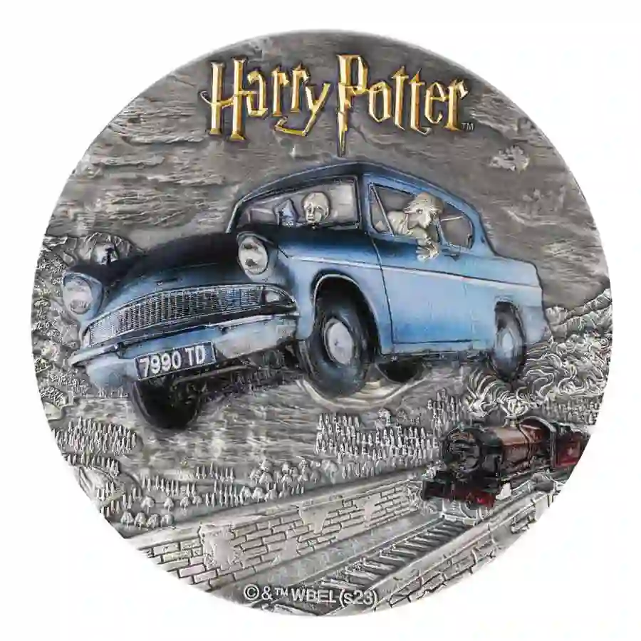 rev 2024 Niue 2 Ounce Harry Potter Chamber of Secrets High Relief Silver Coin