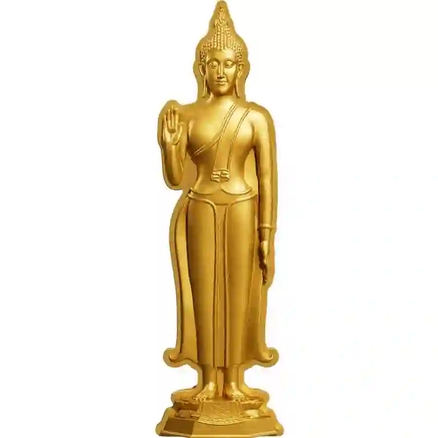 Mon-rev 2024 1 Ounce 7 Days Buddha Monday 24K Gilded Silver Coin