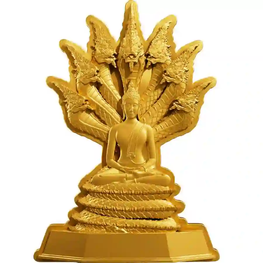 Sat-rev 2024 1 Ounce 7 Days of Buddha Saturday 24K Gilded Silver Coin