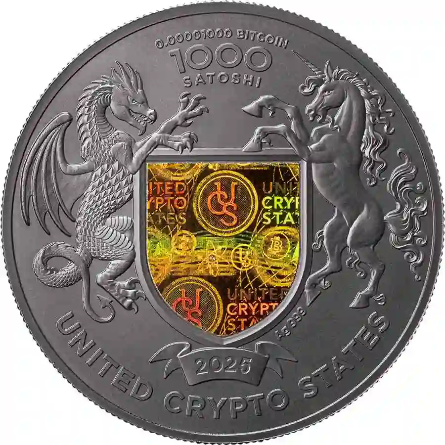 freedom-obv 2025 United Crypto States Wings of Freedom 1,000 Satoshi Bitcoin Silver Proof Coin