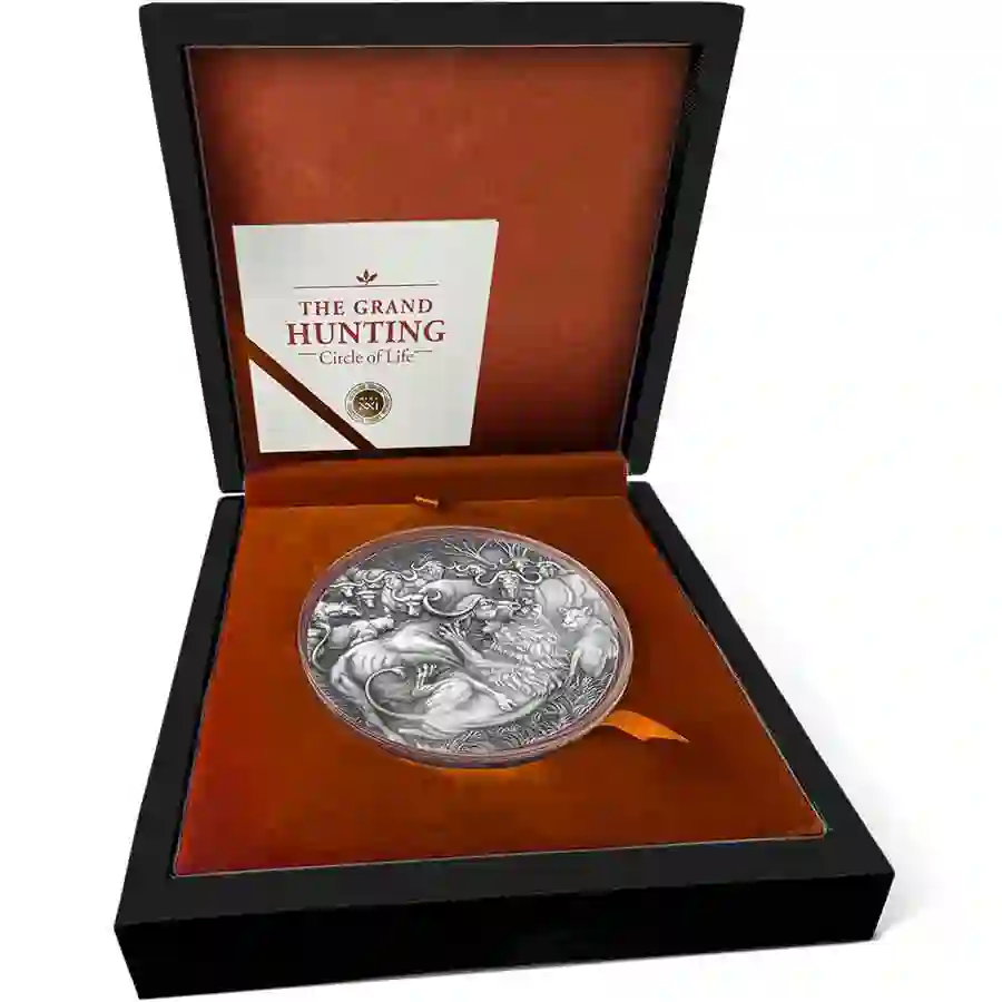 hunting-set 2025 Cameroon 1 Kilo The Grand Hunting High Relief Silver Coin
