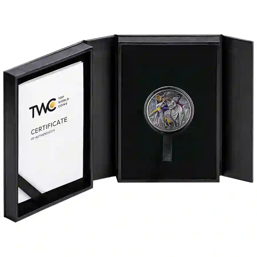 miner-set 2025 Ghana Memento Mori Miner High Relief Color Silver Coin