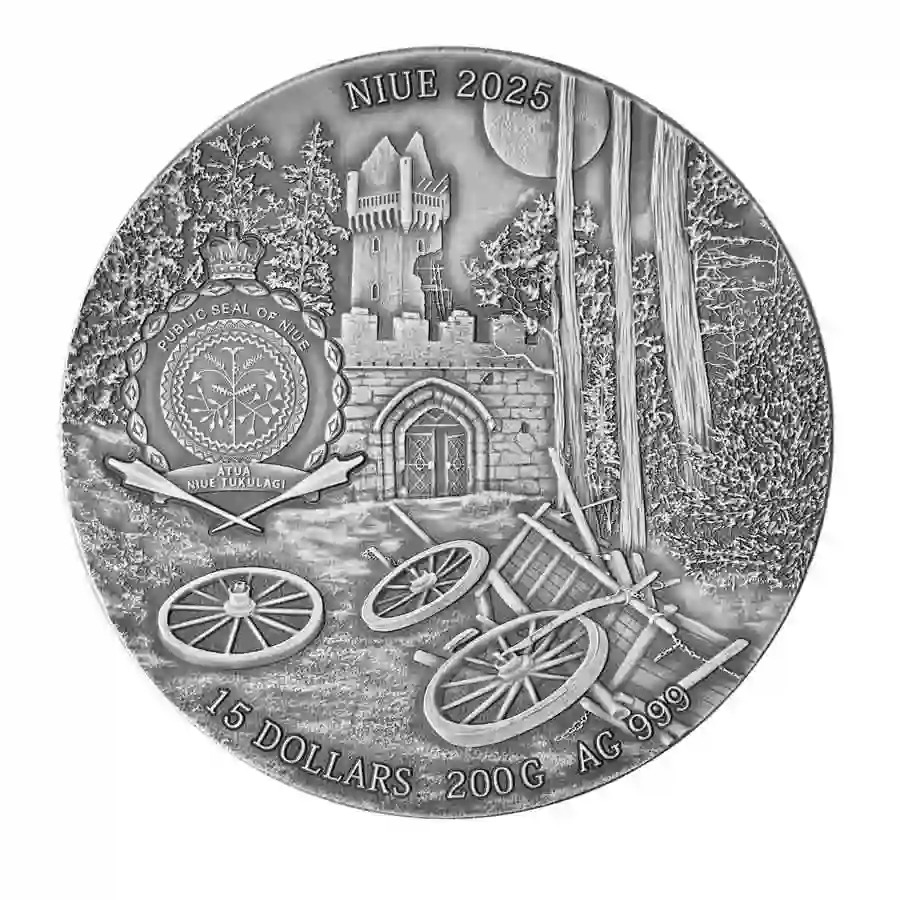 obv 2025 Niue 200 g Witcher The Last Wish High Relief UV Color Silver Coin