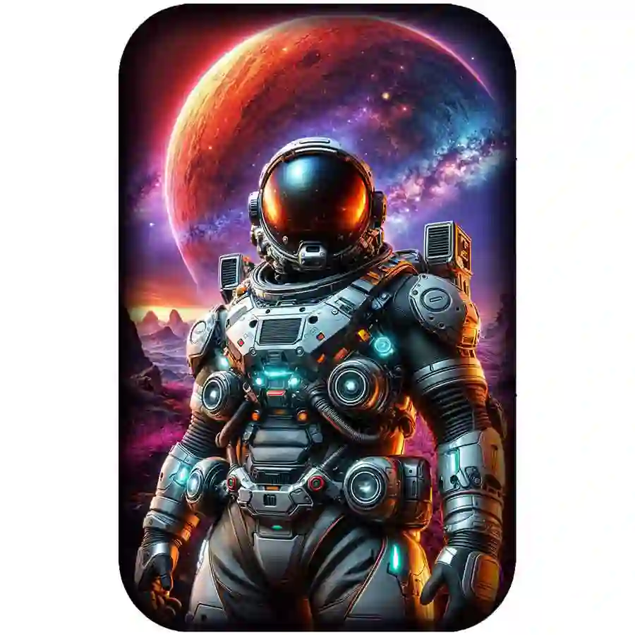 rev 2025 Asturmint 2 Ounce The Astronaut Colored Cast Silver Bar