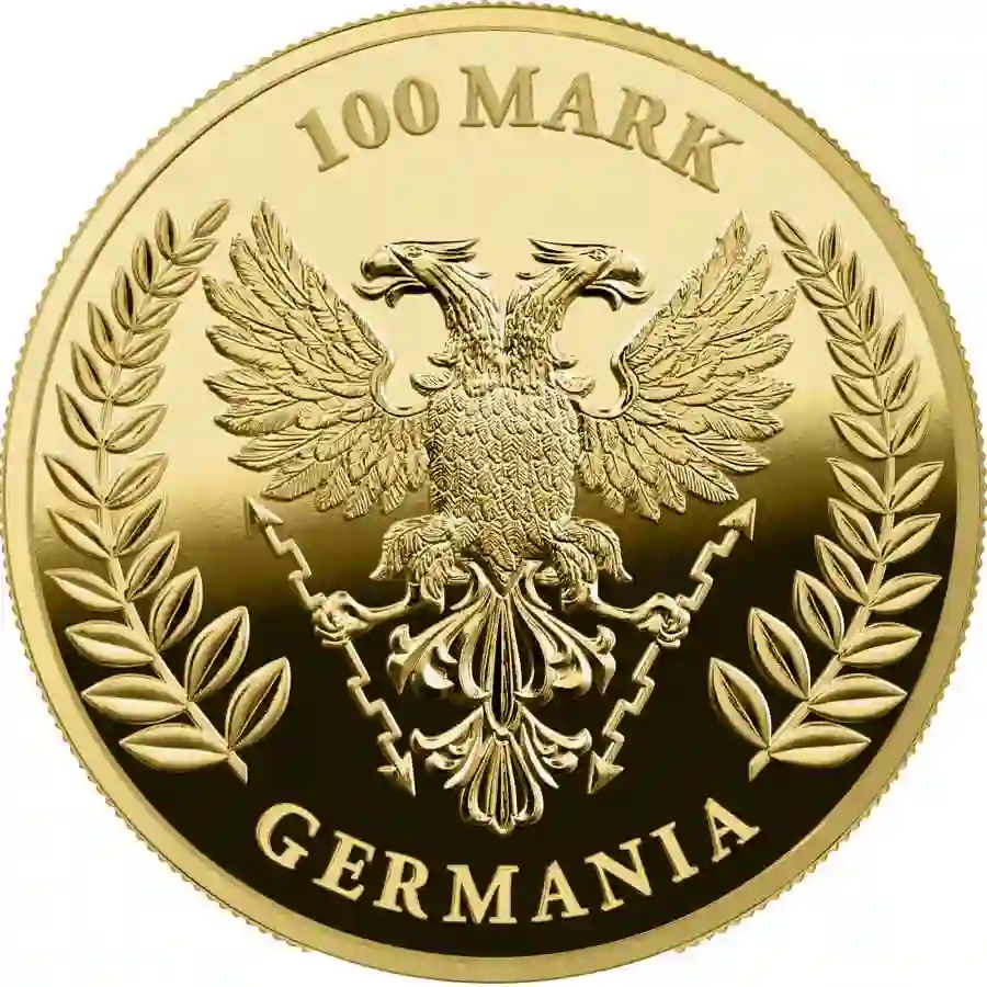 100%正規品4XL新品リミテッド2025ゴールドコレクションGOLDベッツ50 2025 Germania 1 oz Lady Germania 100 Mark Gold Proof Round