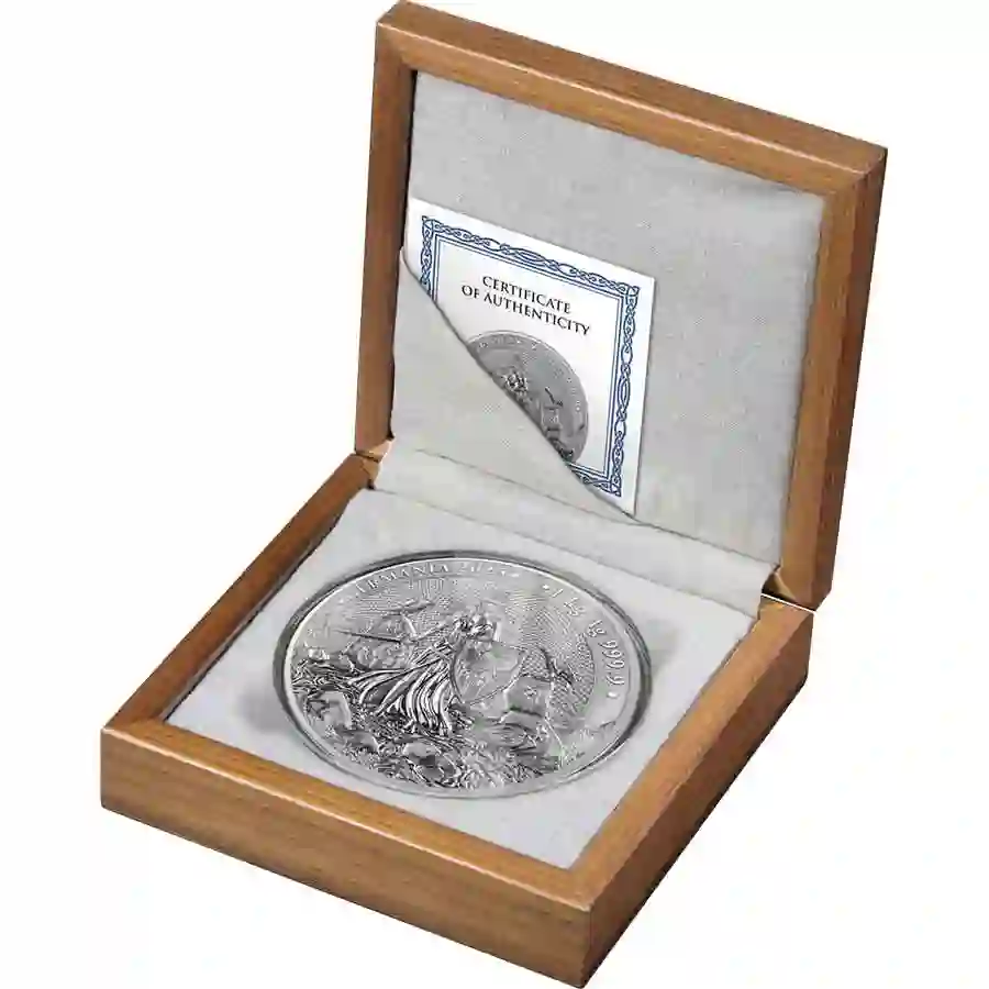 1-oz-kg-set 2025 Lady Germania 1 Kilo 80 Mark BU Silver Round