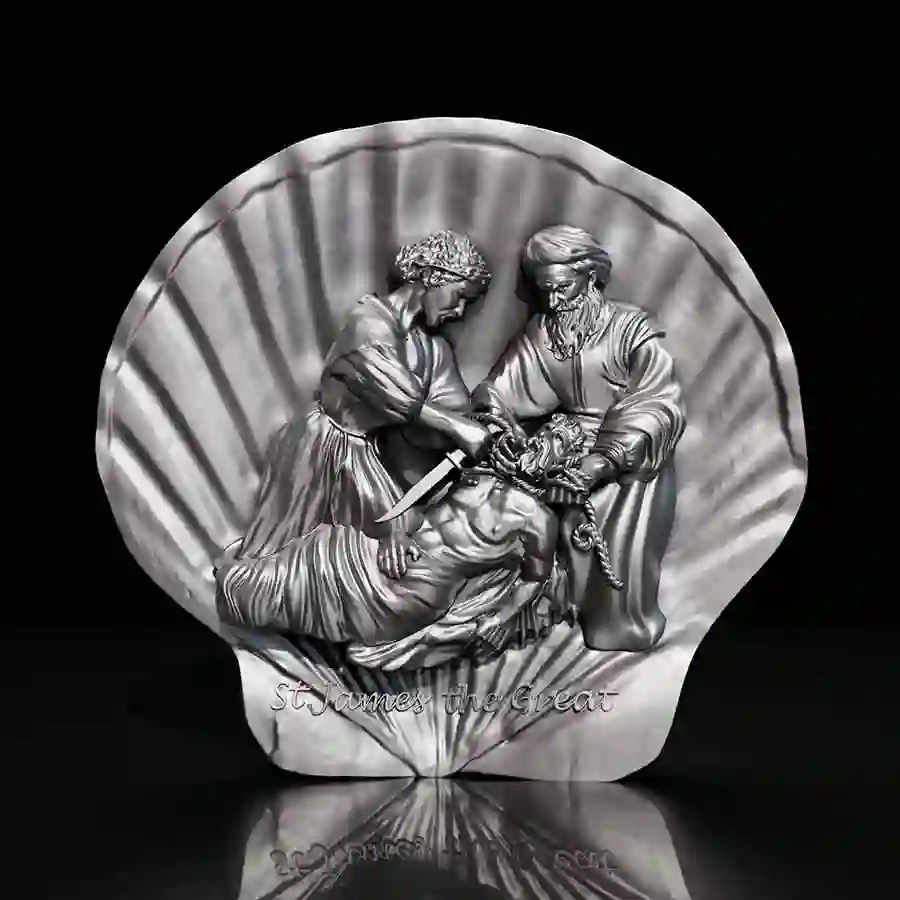 antique-mood-rev 2025 12 Apostles Saint James Antique Finish Silver Coin