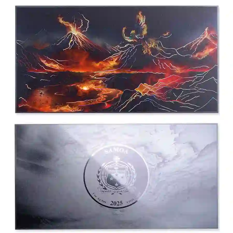fire-phoenix 2025 Samoa 1 Ounce Fire & Phoenix Colored Proof-like Silver Coin