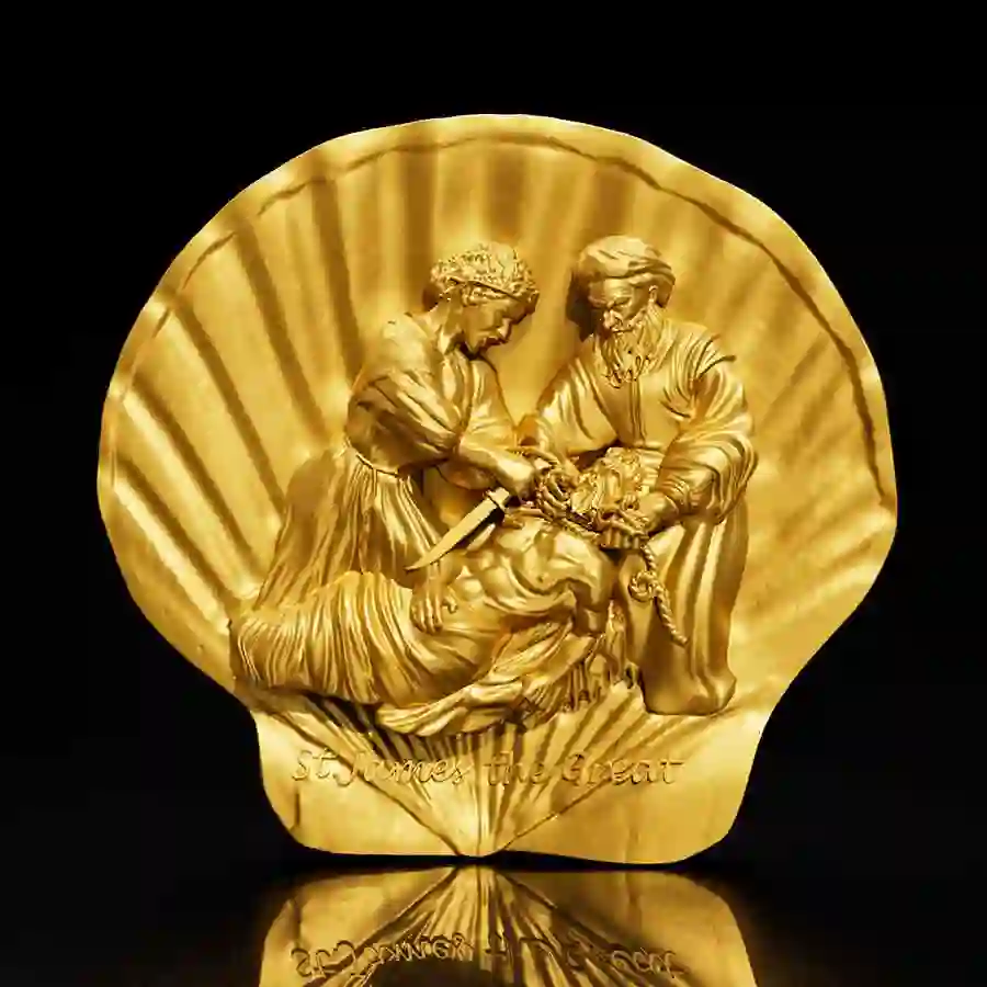 gilded-mood-rev 2025 St. James 12 Apostles 24K Gilded Silver Coin