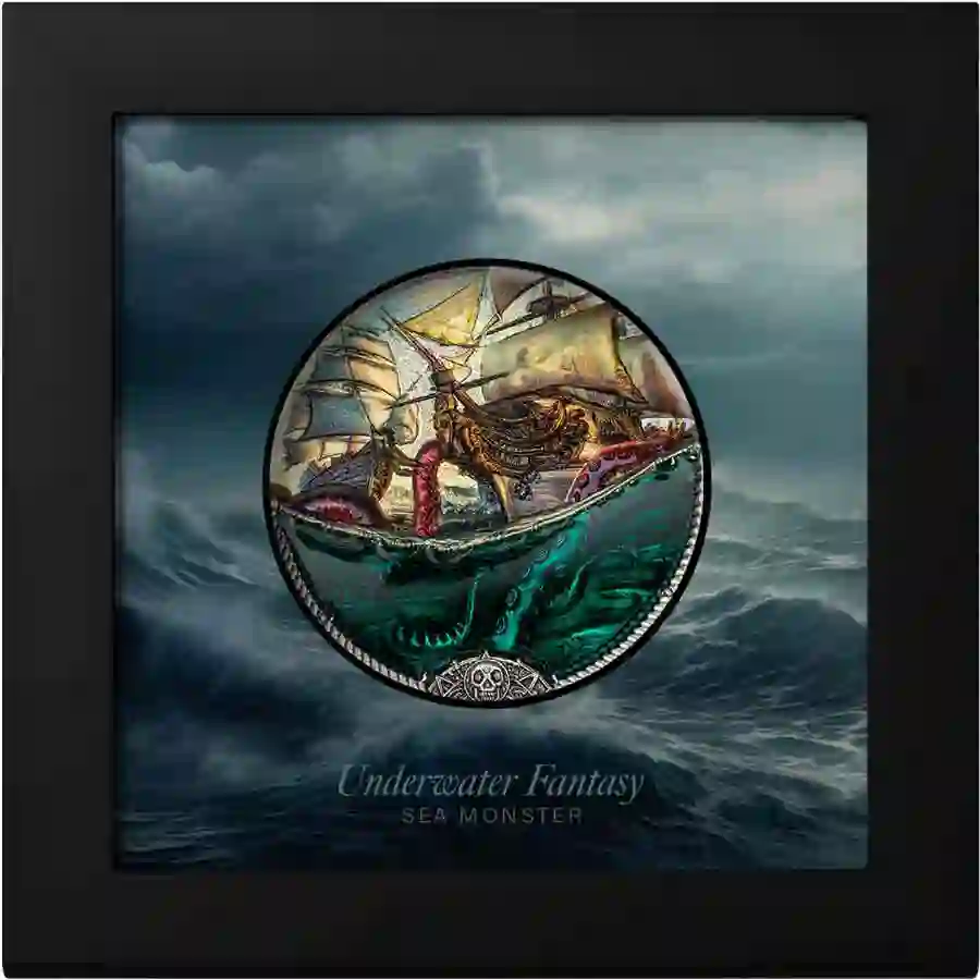 monster-box 2025 Underwater Fantasy Sea Monster Colored Silver Coin