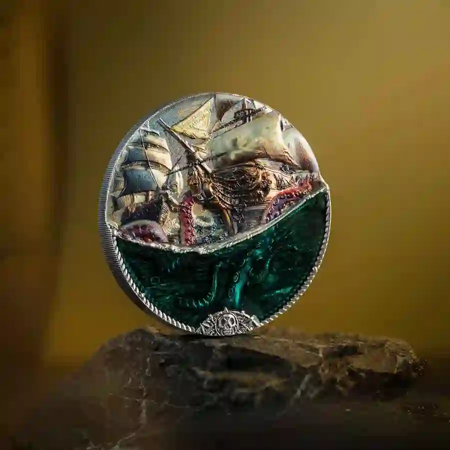 monster-mood 2025 Sea Monster Underwater Fantasy Colored Silver Coin