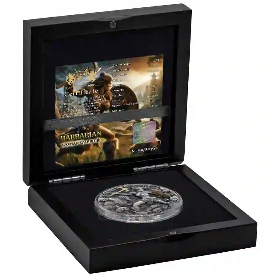 set 2024 Niue Barbarian Woman Warrior Ultra High Relief Silver Coin